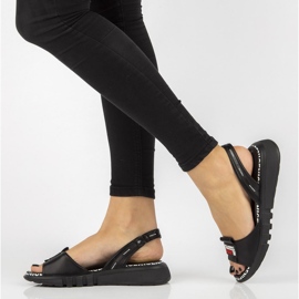 Sandalias negras con cuña Filippo DS2352/21 Bk negro 2