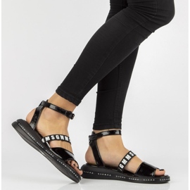 Sandalias negras con cuña Filippo DS2321/21 Bk negro 3