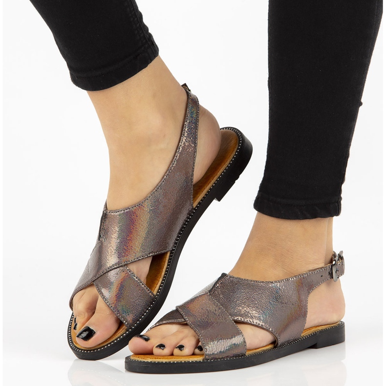 Sandalias Filippo DS2104/21 Gm gun metal multicolor 2