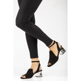 Negro Filippo DS2107 / 21 Bk sandalias de tacón 3