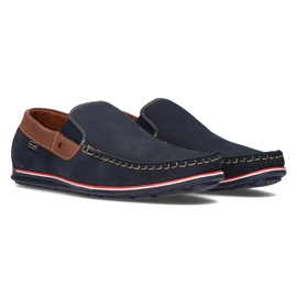 Mocasines de piel Filippo G-1522K azul marino 4