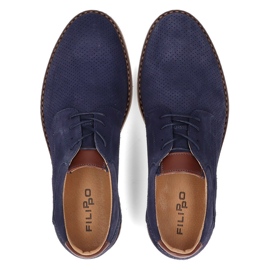 Zapatos de piel Filippo 5452-1 azul marino 3