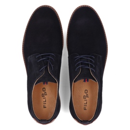 Zapatos de piel Filippo 5385-1 azul marino 3
