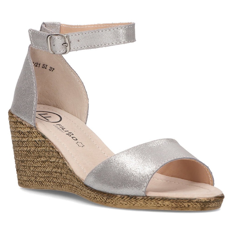 Sandalias de piel Filippo DS2137/21 Si plata 1