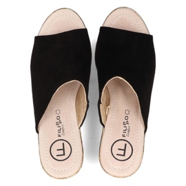 Zapatillas de piel Filippo DK2143/21 Bk negro 5