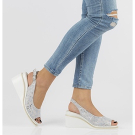Sandalias de piel Filippo DS2150/21 Si plata 2