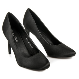 Comer Tacones de raso negro 4