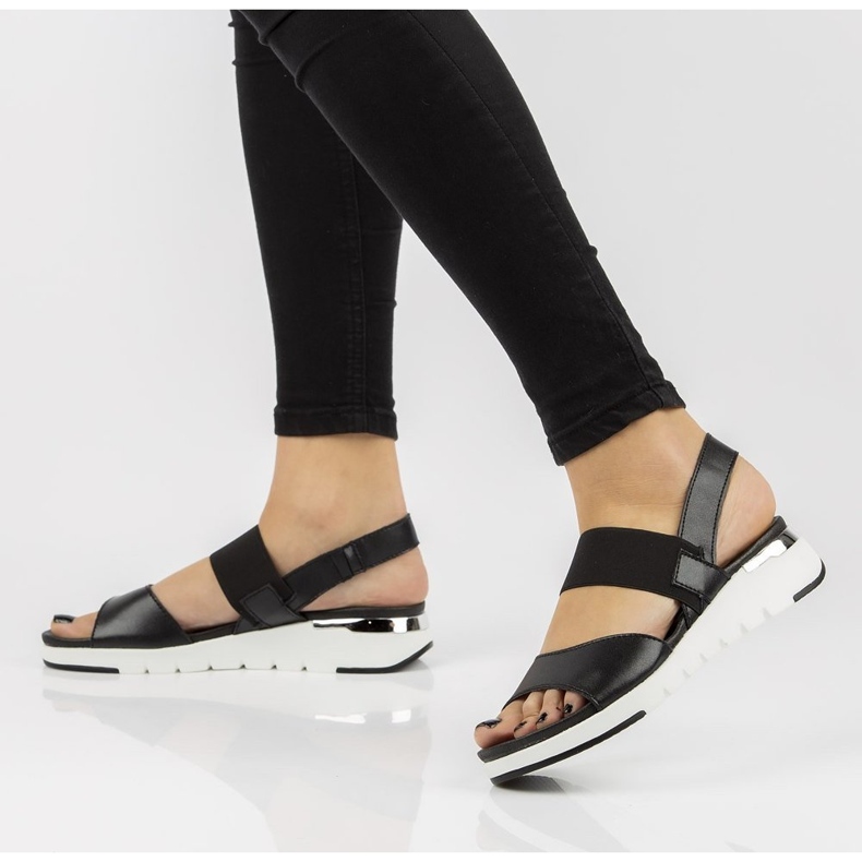 Sandalias de piel Filippo DS2140/21 Bk negro 1