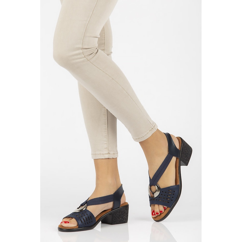 Sandalias de piel Filippo DS2308/21 Nv azul marino 1