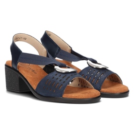 Sandalias de piel Filippo DS2308/21 Nv azul marino 3