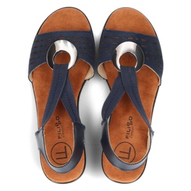 Sandalias de piel Filippo DS2308/21 Nv azul marino 5
