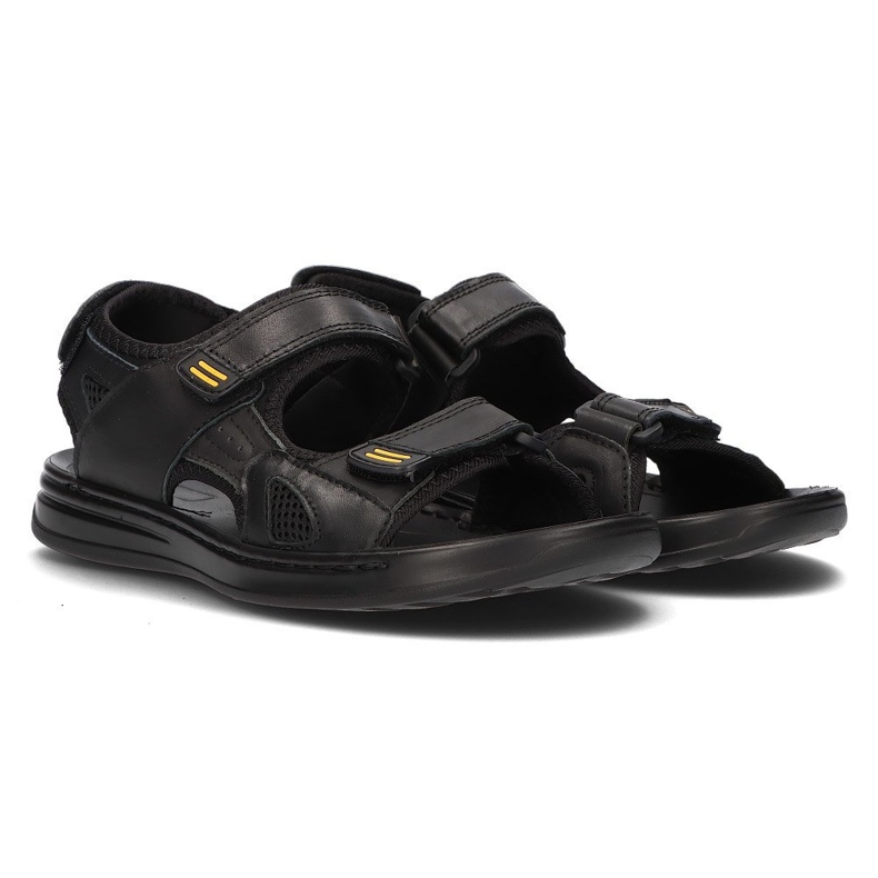Sandalias de hombre en piel Filippo MS2305/21 Bk negro 2