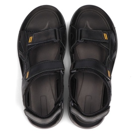 Sandalias de hombre en piel Filippo MS2305/21 Bk negro 5
