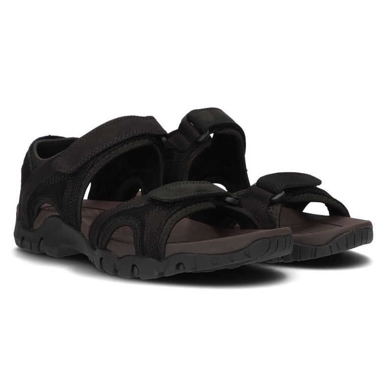 Sandalias de hombre en piel Filippo MS2306/21 Bk negro 2