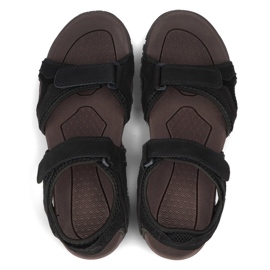Sandalias de hombre en piel Filippo MS2306/21 Bk negro 5