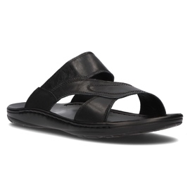 Zapatillas de cuero para hombre Filippo MK2304 / 21 Bk negro 1