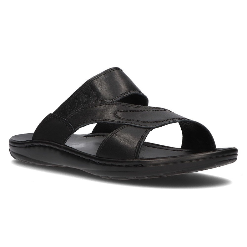 Zapatillas de cuero para hombre Filippo MK2304 / 21 Bk negro 1