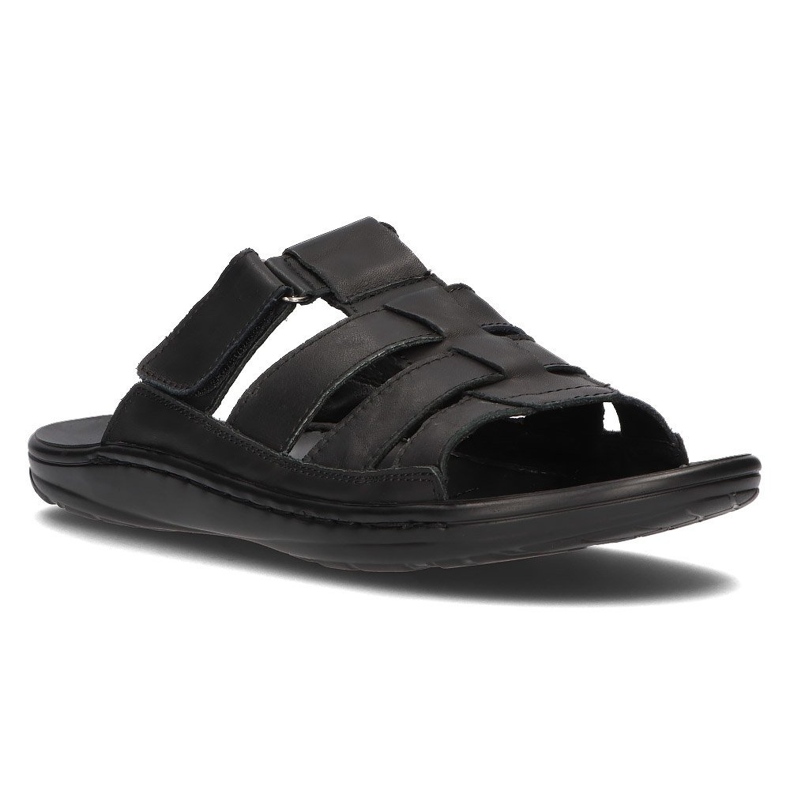 Chanclas de hombre en piel Filippo MK2303/21 Bk negro 1