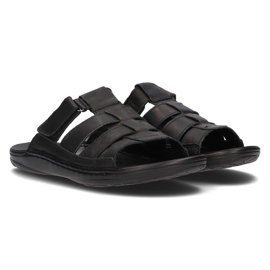 Chanclas de hombre en piel Filippo MK2303/21 Bk negro 6