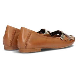 Bailarinas de piel Filippo 01358 rojo marrón 6