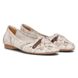 Bailarinas de piel Filippo 01358 beige 2