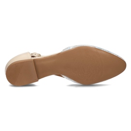 Zapatos de piel Filippo 4972A beige y turquesa 4