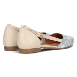 Zapatos de piel Filippo 4972A beige y turquesa 6