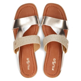 Babuchas de piel Filippo 40 260 oro dorado 5