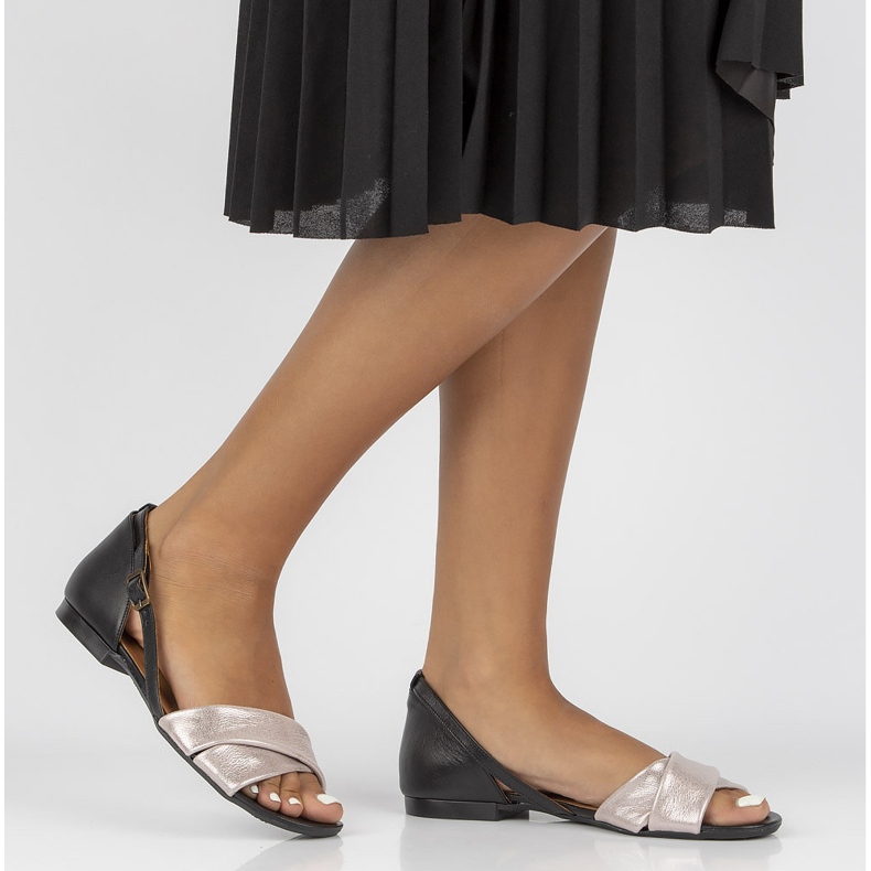 Sandalias de piel Filippo 04614-15/00-5 rosa-negro 1