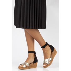 Sandalias de piel Filippo 04565-25/00-5 oro y negro dorado 2