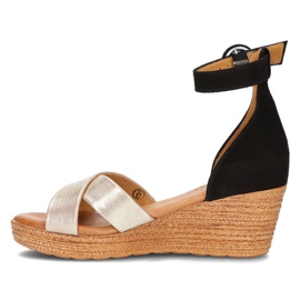 Sandalias de piel Filippo 04565-25/00-5 oro y negro dorado 4