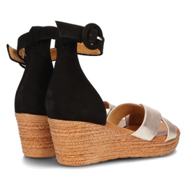 Sandalias de piel Filippo 04565-25/00-5 oro y negro dorado 6