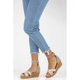Sandalias de piel Filippo 04565-04/00-5 beige dorado 2