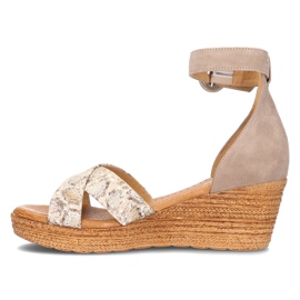 Sandalias de piel Filippo 04565-04/00-5 beige dorado 4