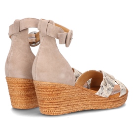 Sandalias de piel Filippo 04565-04/00-5 beige dorado 5