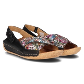Sandalias de piel Filippo 00994-57/00-5 negro multicolor 3