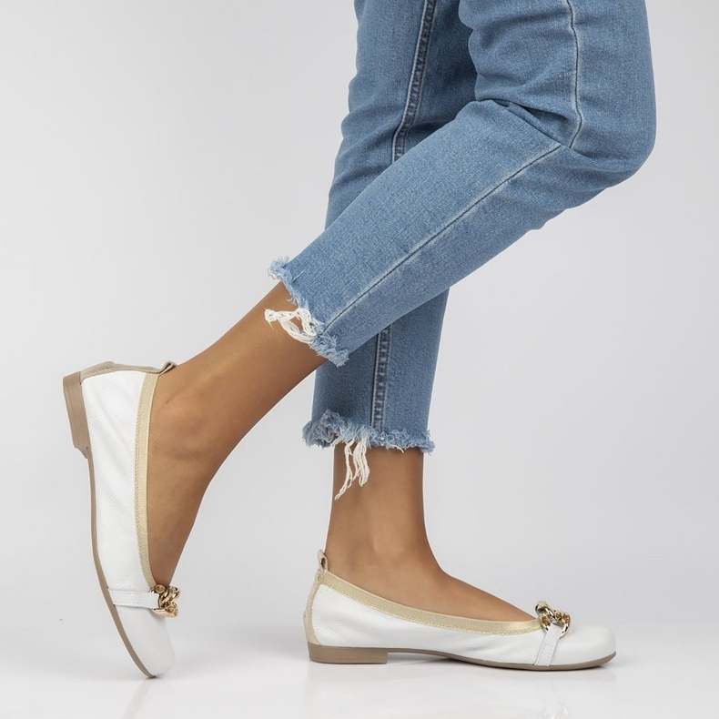 Bailarinas Filippo 100 de piel blanco 1