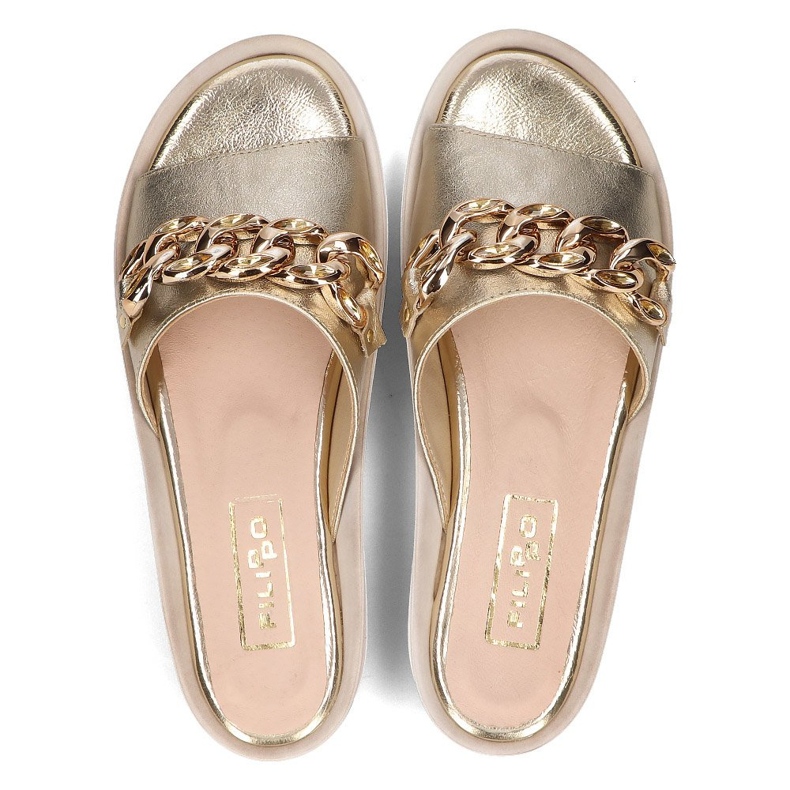 Babuchas de piel Filippo 105 oro dorado 1