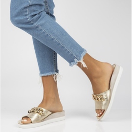 Babuchas de piel Filippo 105 oro dorado 2