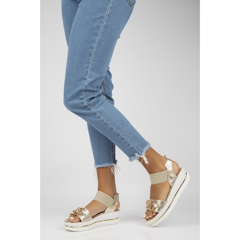 Sandalias de piel Filippo 104 oro dorado 2