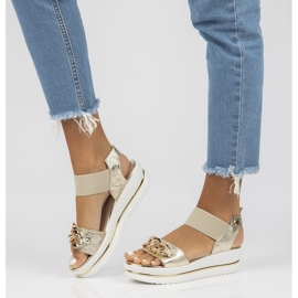 Sandalias de piel Filippo 104 oro dorado 4