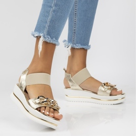 Sandalias de piel Filippo 104 oro dorado 5