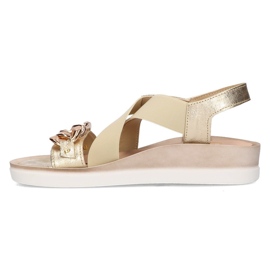 Sandalias de piel Filippo 109 beige y dorado 7
