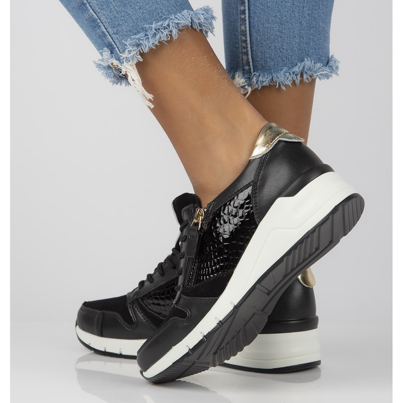 Zapatillas de cuero Filippo DP2052 / 21 Bk negro 1