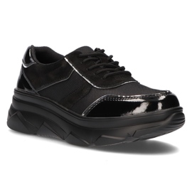 Zapatillas de cuero con cordones Filippo DP3178 / 21 Bk negro 2