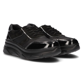 Zapatillas de cuero con cordones Filippo DP3178 / 21 Bk negro 7