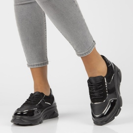 Zapatillas de cuero con cordones Filippo DP3178 / 21 Bk negro 1 Zapatillas de cuero con cordones Filippo DP3178 / 21 Bk negro 1