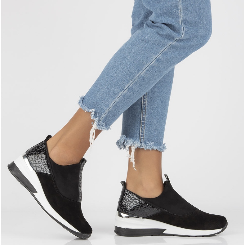 Zapatillas de Cuero Filippo DP1689 / 21 Bk Wh Negro 1