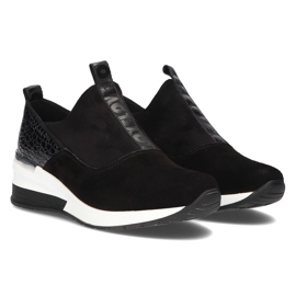 Zapatillas de Cuero Filippo DP1689 / 21 Bk Wh Negro 4