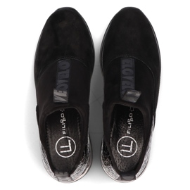 Zapatillas de cuero Filippo DP1689 / 21 Bk Bk Negro 6